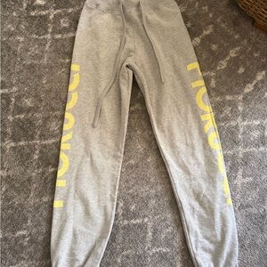 Fiorucci Gray Joggers with Yellow Logo